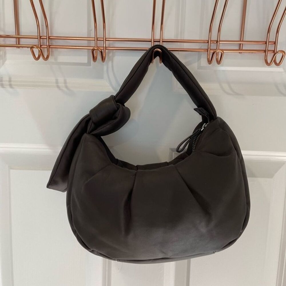 H&M Premium Leather Chocolate Brown Puffer Bag - Picture 7 of 10